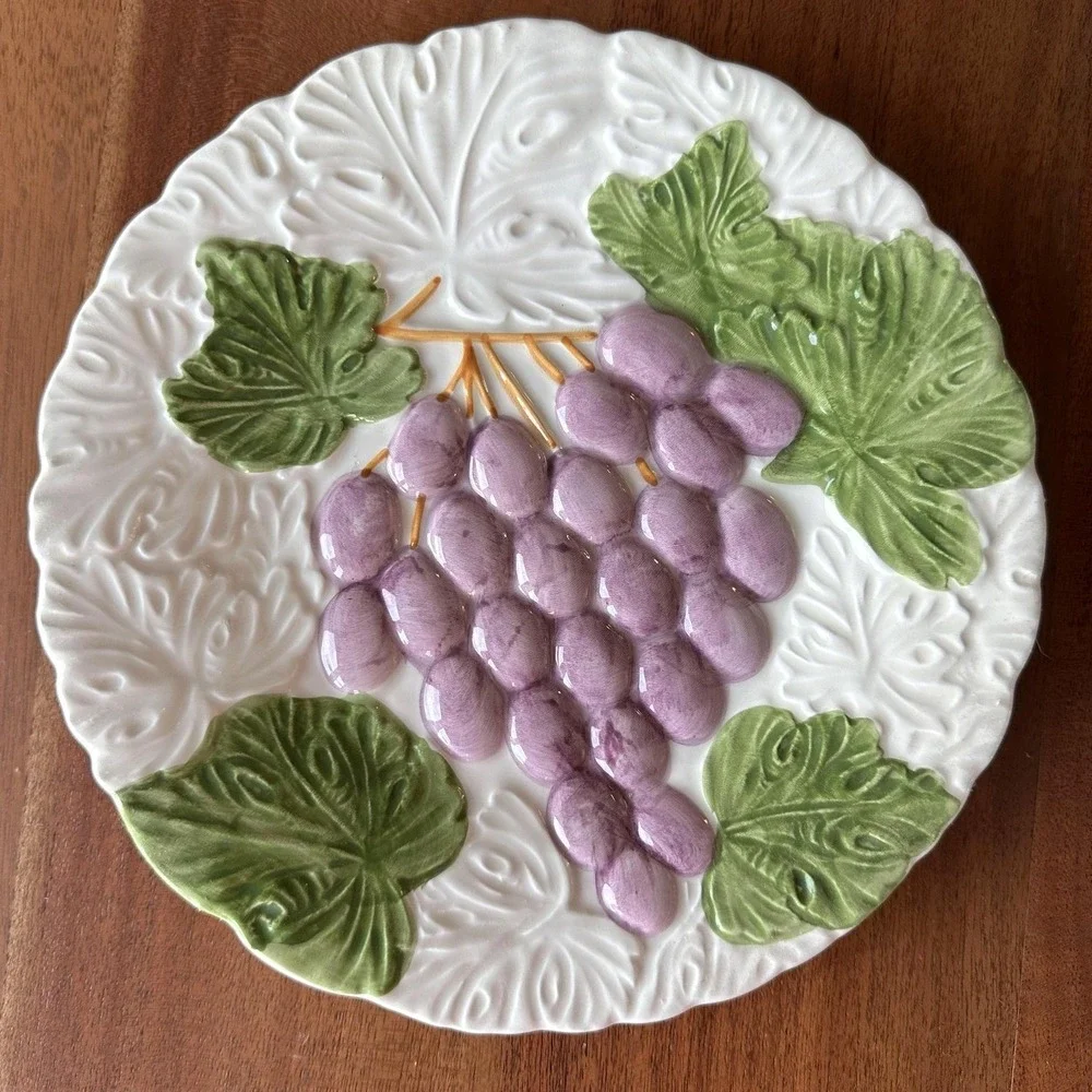 Erik Van Horn Fruit du Jour Plates Set of 6‎ Shafford Majolica 1987 Vintage